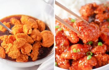 Turn frozen chicken nuggets into orange chicken with this easy recipe