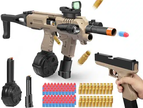 Combination Soft Bullet Toys for Boys, DIY Toy Foam Blaster, Empty Shell Ejecting Design, with Soft Foam Bullets, agazines, Gifts for Boys Girls Birthday Holidays