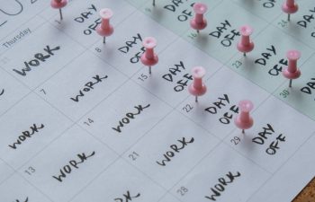 Calendar showing four-day workweek